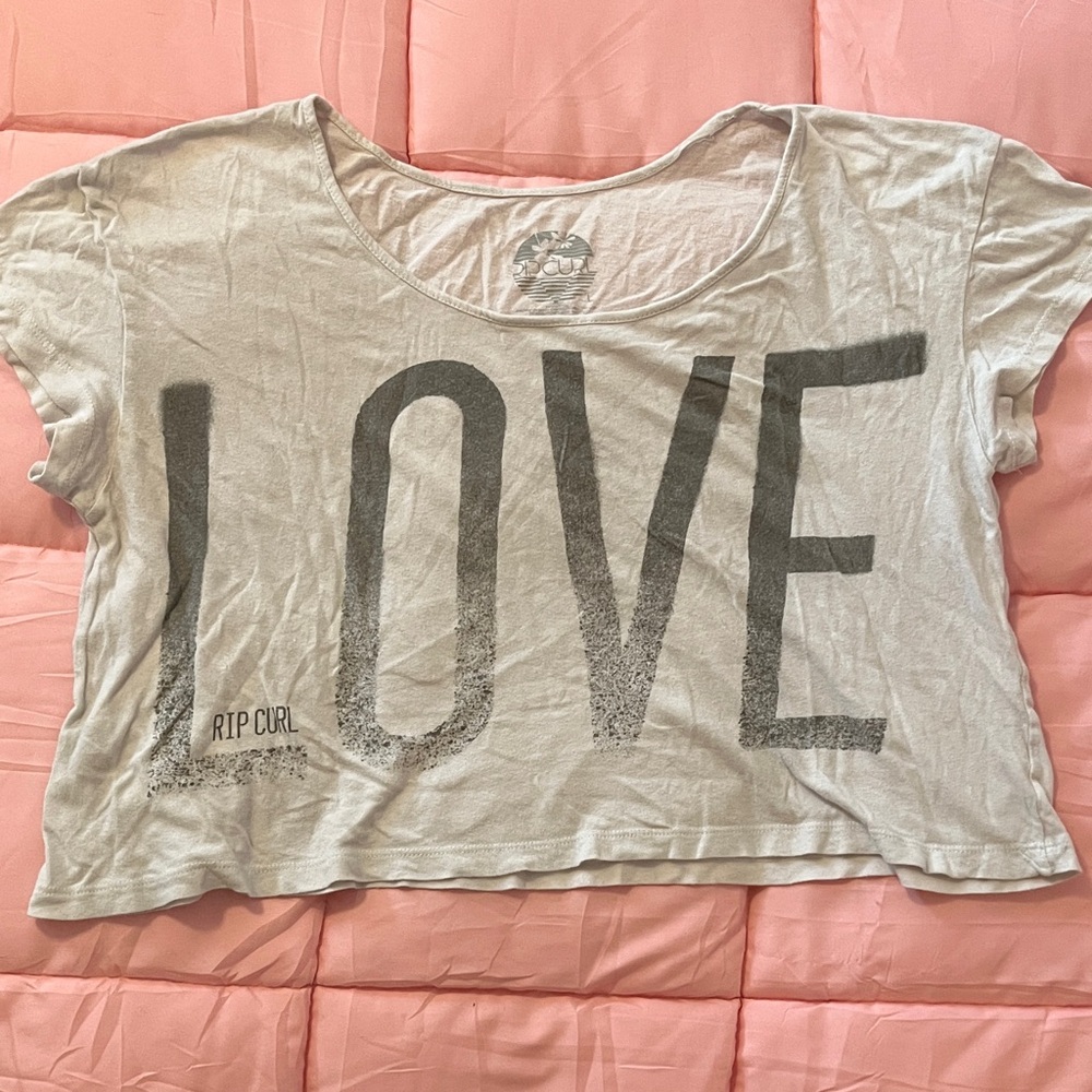 Rip Curl White and Gray Crop Top